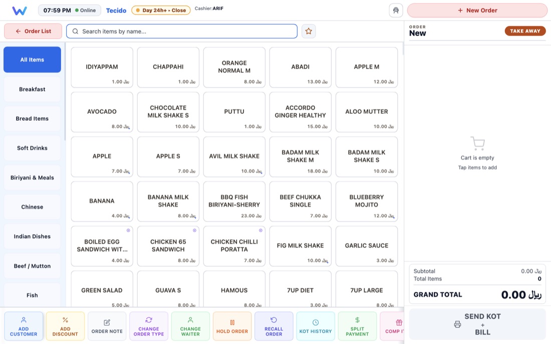 VIWO Point of Sale — VIWO restaurant ERP